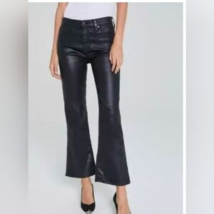 NWT Reg $285 Adriano Goldschmied Quinne Crop Jeans Leatherette Women's Sz 25